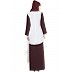 Shrug abaya- Wine-Off White Shrug abaya- Wine-Off White